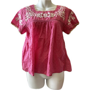 THML Size XS (0) women pink with white embroidery